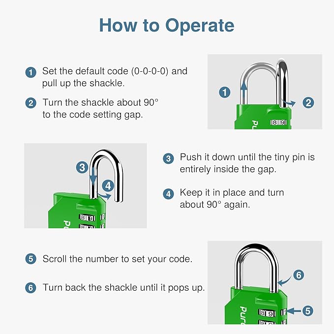 Puroma 2 Pack Combination Lock for Locker 4 Digit Outdoor Waterproof Padlock for School, Gym, Sports, Fence, Toolbox, Gate, Case, Outdoor, Hasp Storage, Cabinets (Green)