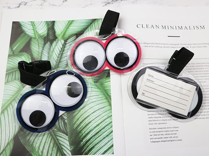 3pcs New Cute Eyes Luggage Tags Suitcase Luggage Tags Travel Accessories Baggage Name Tags