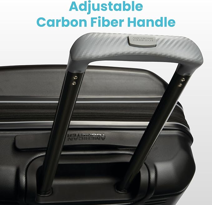 American Tourister Stratum 2.0 Expandable Hardside Luggage with Spinner Wheels, Checked-Large, Jade Green