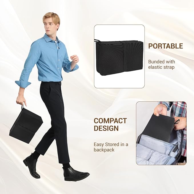 Multi-Functional Stadium Seat Cushions 2 Pack, Waterproof Oxford Filled with High Resilence Sponge, for Any Outdoor Events Use (Black - Foldable)