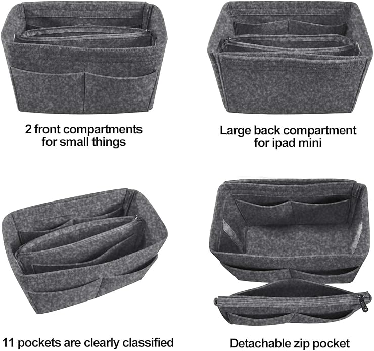 OMYSTYLE Purse Organizer Insert, Felt Tote Bag Organizer Insert with 5 Sizes, Handbag Dividers for Inside Purse, Compatible with Longchamp, Neverful, Speedy and More