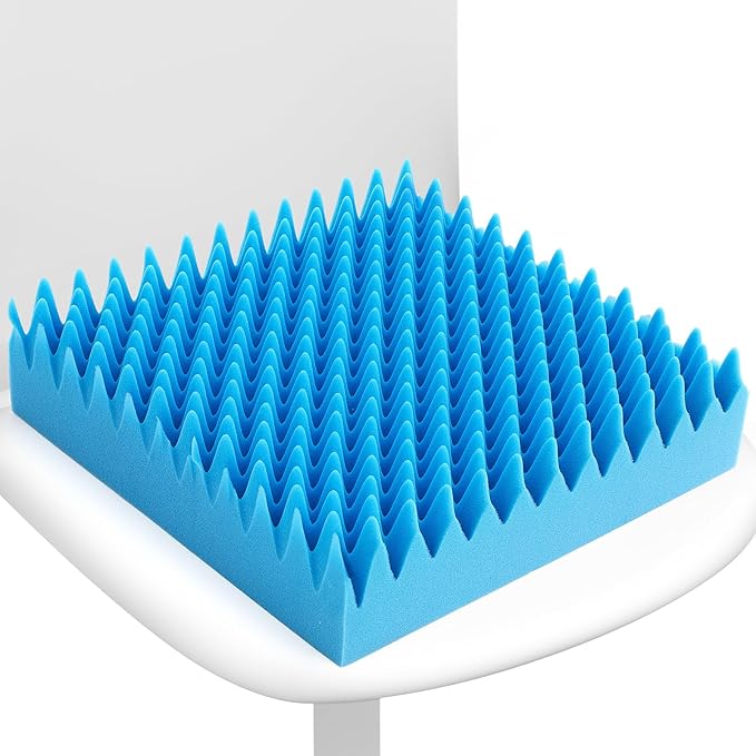 Geiserailie 1 Pcs Egg Foam Pad Eggs Chair Cushion to Relieve Back Foam Seat Cushion Chair Accessories Pad for Office Recliner Wheelchair Home Car (Egg,Blue)