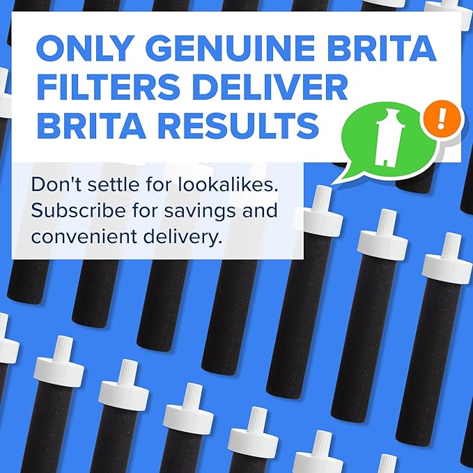 Brita Stainless Steel Premium Filtering Water Bottle, BPA-Free, Reusable, Insulated, Replaces 300 Plastic Water Bottles, Filter Lasts 2 Months or 40 Gallons, Includes 1 Filter, Carbon - 20 oz
