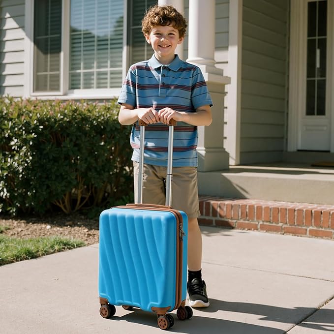 Luggage Sets 6 Piece Suitcases with Wheels,ABS Hard Case Suitcases with Spinner Wheels,Durable Travel Luggage(SkyBlue, 6 Piece Set(16"/20"/24"/28))