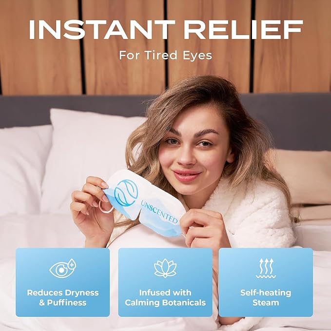 Body Restore Heated Eye Mask 5 Pack – Easter Basket Stuffers, Easter Birthday Gifts for Women & Men, Steam Warm Compress for Dry Eyes, Stye Eye Treatment, Eye Patch – Unscented