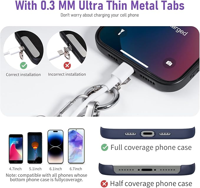 Tiostep Clip and Go Strap for Phone with Wallet Crossbody Phone Lanyard and Detachable Checkered Bag with ID Window and RFID Pouch for Daily Travel.