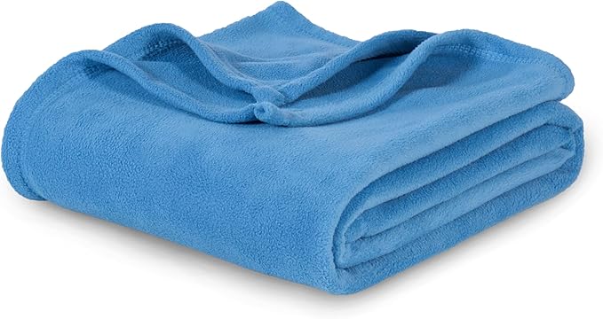 Berkshire Blanket Microfleece Throw Size Bed Throw Blanket Royal Blue, Lightweight Soft Breathable Plush Micro Fleece Throw Blanket for Travel, Bed and Couch, 50x60 Inches