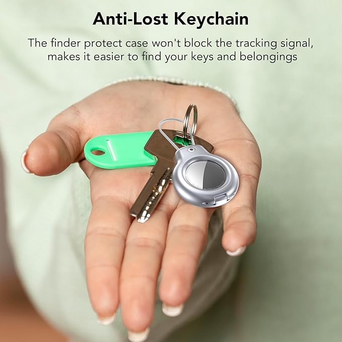 SPGUARD for Holder Case with Keychain 1st/2nd -1 Pack for Apple Holder with Wire Cable Lock Key Ring Chain Tagholder Accessories for GPS Item Tracker Kids,Keys,Luggage