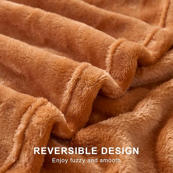 Hansleep Fleece Pumpkin Orange Full Blanket, Super Soft Flannel Fuzzy Plush Cozy Blanket for All Seasons, Pumpkin Orange, Full 84x90 Inches