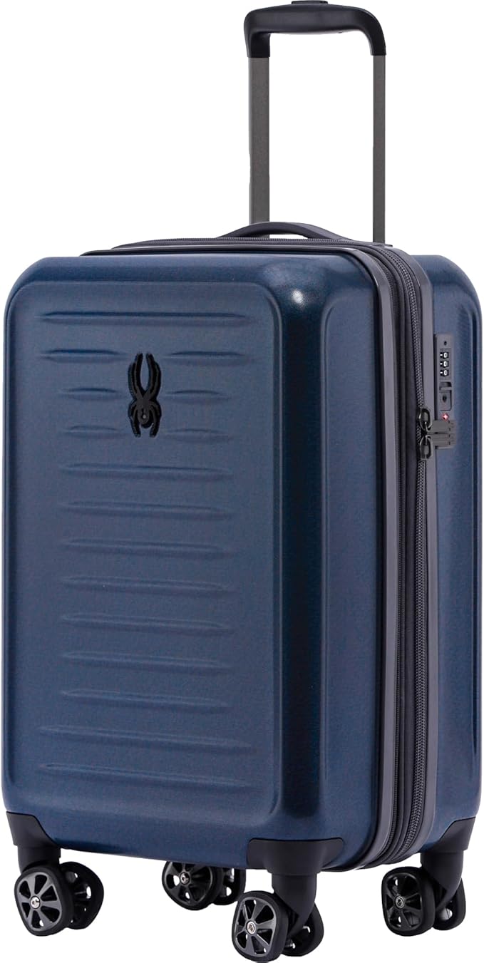 Spyder Rails 20 Inch Expandable Hardside Carry-On Suitcase with 360° Spinner Wheels, TSA Approved Lock