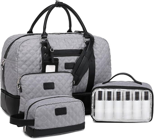 Wogarl Weekender Bags for Women Large Overnight Bag Weekend Travel Duffel Bag Carry on Shoulder with Shoe Compartment Toiletry Bag for Travel Business Gym