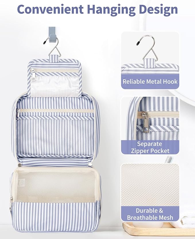Narwey Small Hanging Travel Toiletry Bag for Women, Travel Bag for Toiletries, Makeup Bag Organizer Cosmetic Bags Make Up Bags for Girls