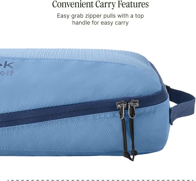 Eagle Creek Pack-It Reveal Cube - Lightweight Packing Cubes for Optimizing Luggage Space - Easy to Carry - Translucent Fabric - Water-Resistant - Easy Grab Zipper - Medium - Blue Dawn