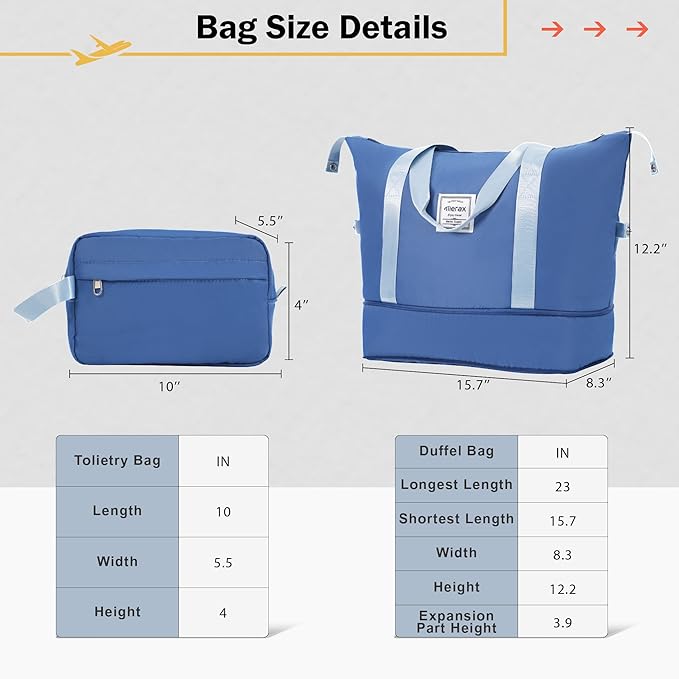 Merax Luggage Sets 2 Piece Suitcase Set, Hardshell 20 IN & 28 IN Suitcase Set with Duffel Bag, Travel Suitcases with Spinner Wheels and TSA Lock(Blue)