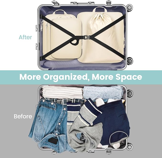 Cambond Compression Packing Cubes for Travel - Lightweight Expandable Travel Bags Luggage Organizers Travel Essentials Compression Cubes for Travel Space Saver for Carry on Suitcases Organizer