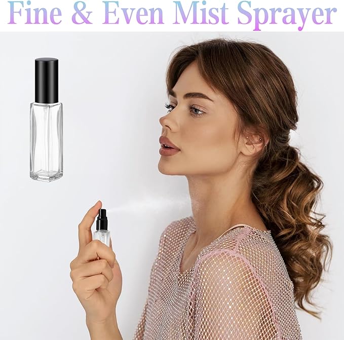 YOCASII Travel Perfume Bottle Refillable Mini Spray Bottle for Travel, Refillable Perfume Atomizer, Spray Bottle for Cologne, 4PCS Plane Mini Essentials