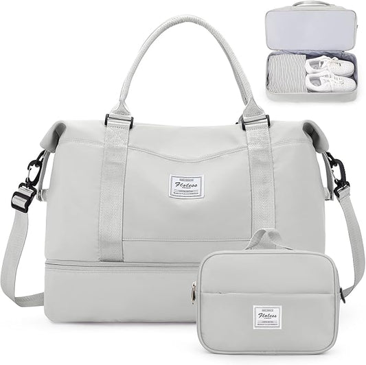 Weekender Bags for Women,Personal Item Travel Bag with Shoes Compartment,Overnight Travel Duffel Bag with Toiletry Bag