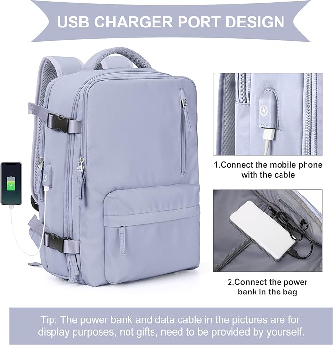 WONHOX Large Travel Backpack Carry on Flight Approved Laptop Work Business Backpack for Women Men Mochila de Viaje