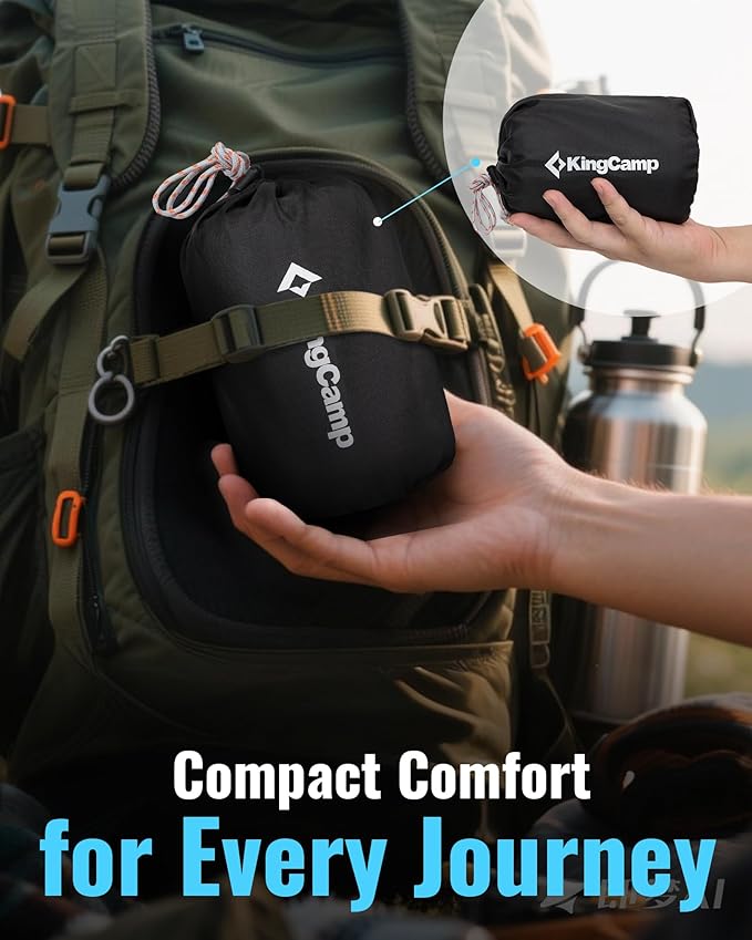 KingCamp Inflatable Pillow for Camping, Large(19.7" x 11.8") Camping Pillow, Ultra-Soft Camp Pillow with Washable Foam Cover for Home-Like Comfort, Hiking, Car, Beach, Travel