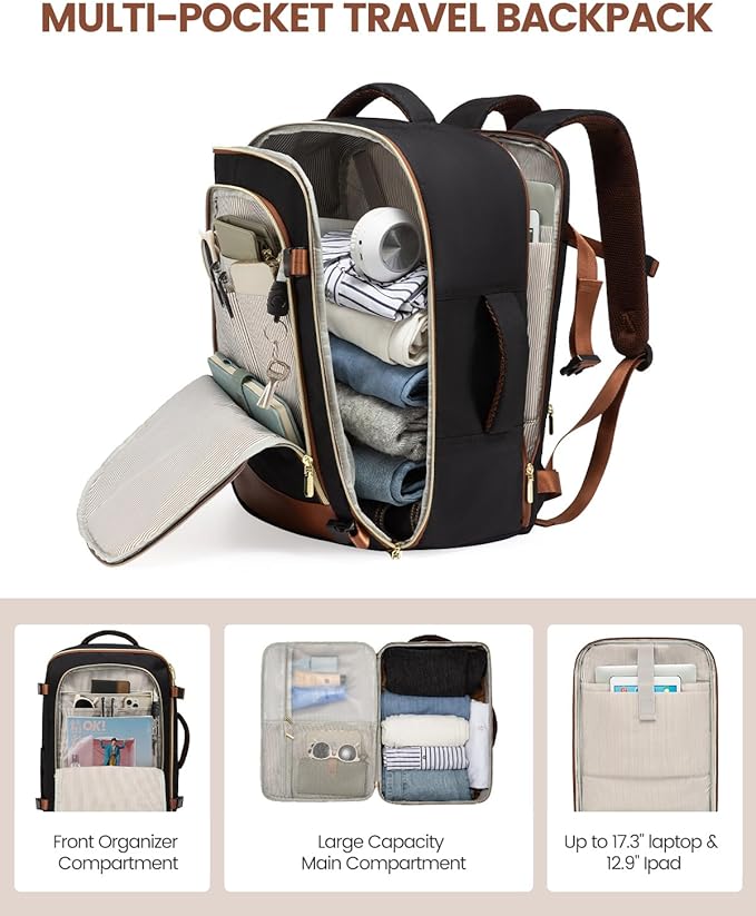 LOVEVOOK 5 Pcs Carry On Luggage 22x14x9 Airline Approved with 40L Laptop Travel Backpack, 20 Inch Carry On Suitcases with Wheels, Rolling Suitcase for Women Men, with TSA Lock Weekender Luggage