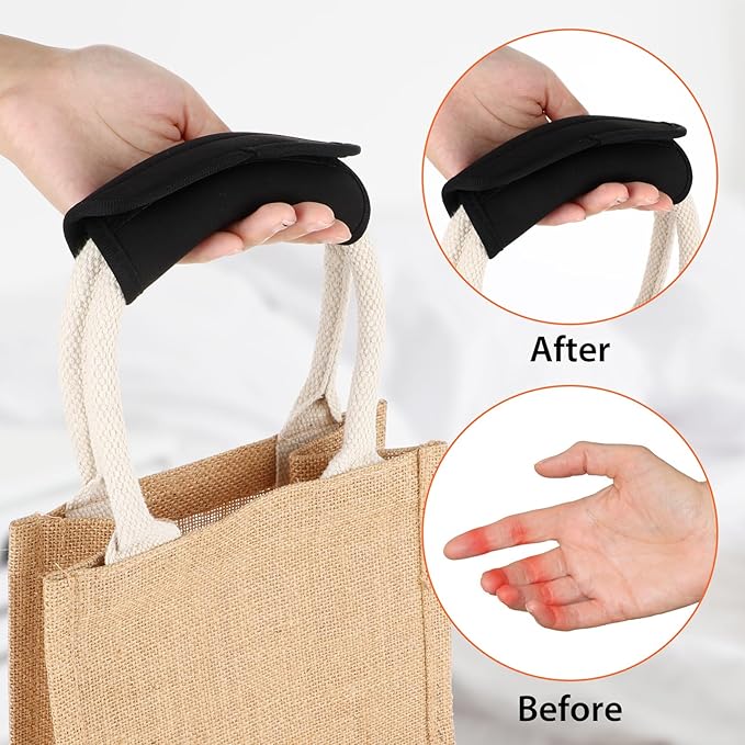 2Pack Luggage Handle Wrap For Suitcase Travel Essential Bright Black Color Soft Luggage Identifiers For Suitcases Neoprene Material Comfortable Suitcase Handle Wraps For Suitcase For Traveling