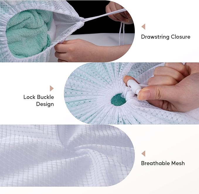 Meowoo Large Mesh Laundry Bag, 27×36inch Heavy Duty Mesh Laundry Bags Drawstring Lockable, Laundry Hamper Liner, Machine Washable, for Travel,Storage, Sports Factories, Dorms, White 1pcs