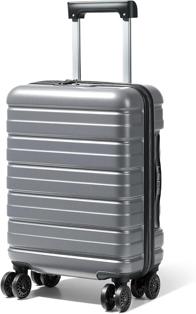 Lekesky Carry On Luggage 22x14x9 Airline Approved, 20 Inch Hard Shell Suitcase with TSA Lock, Lightweight Spinner Wheels Durable ABS Carry-On for Travel Weekend Trips Men Women, Grey