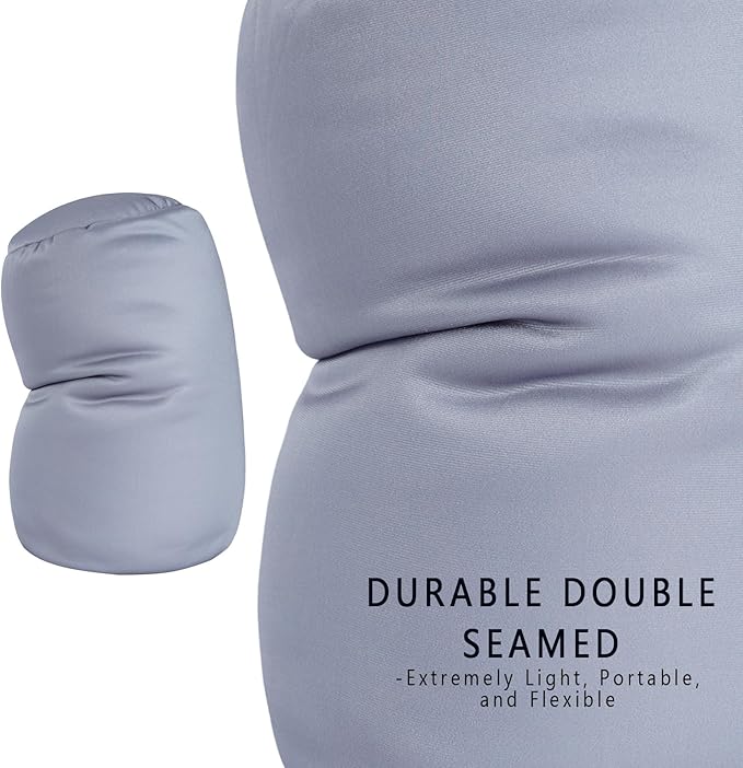 Squishy Neck Pillow, 7Inch x 12Inch Soft Travel Body Bed Pillow Bean Pillow for Kids Adult Chair Sleeping Car Seat, Fun Dormroom (Gray)