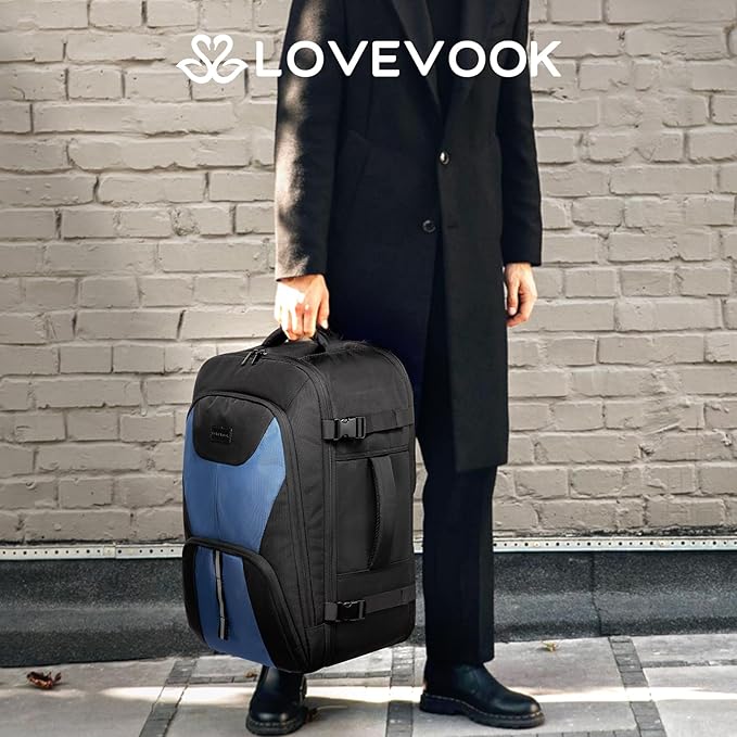 LOVEVOOK Travel Backpack,Expandable 50L Extra Large Travel Backpack for Men & Women,Carry on Backpack for Airplanes with 2 Packing Cubes, TSA Personal Item Travel Bag fits 18 inch Laptop