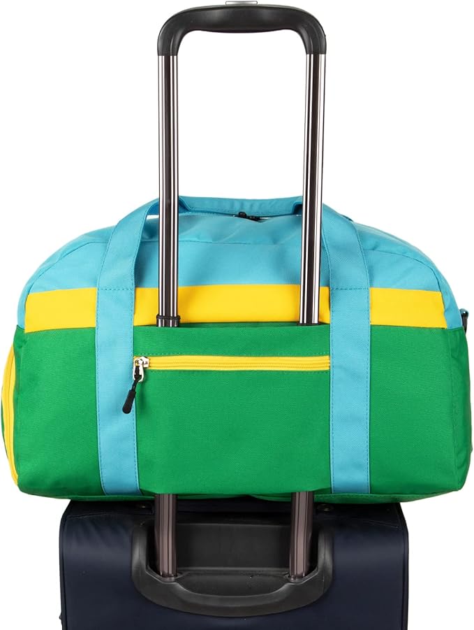 HawLander Kids Duffle Bag for Boys or Girls, Fit Sports Practice, or Overnight Travel Weekend (Green)