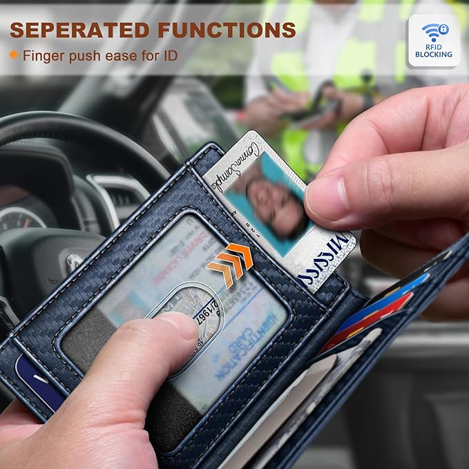 BULLIANT Men Airtag Wallet,Slim Wallet Money Clip Card Holder Magnetic Closure 12 Cards in Front Pocket RFID Blocking