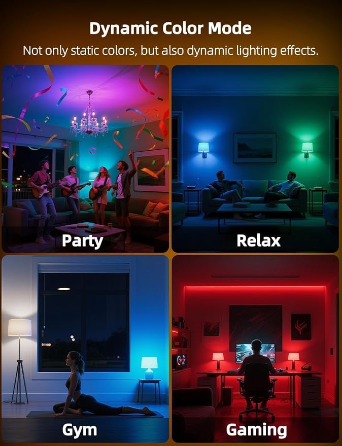 E12 Candelabra Light Bulbs, 120V Color Changing Bulb with Remote, Plug-in Only, E12 Base, 12 RGB+2700K Warm White, 40W Equiv (5W), 450LM, Timer, 2 Modes, for Chandelier/Ceiling Fan, 4 Pack