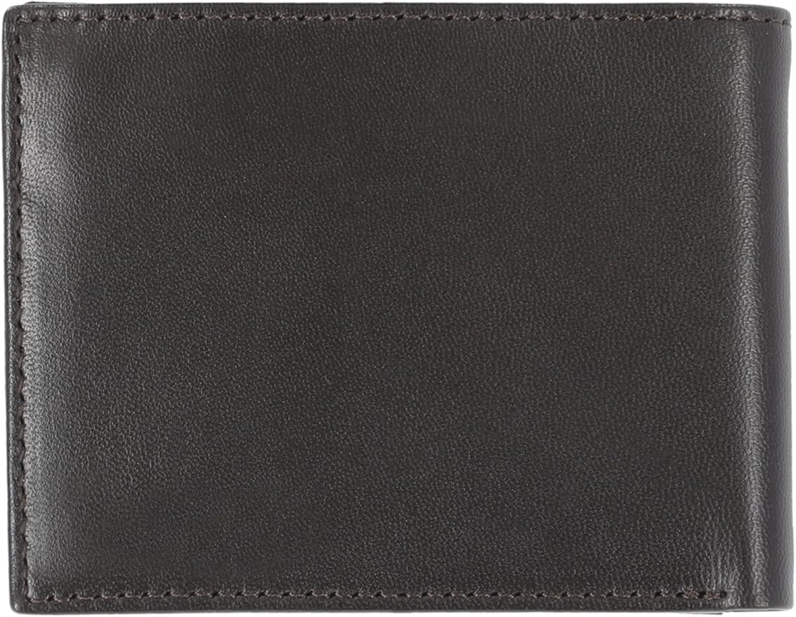 Steve Madden Men's Slim Leather Wallet with Extra Capacity Attached Flip Pockets