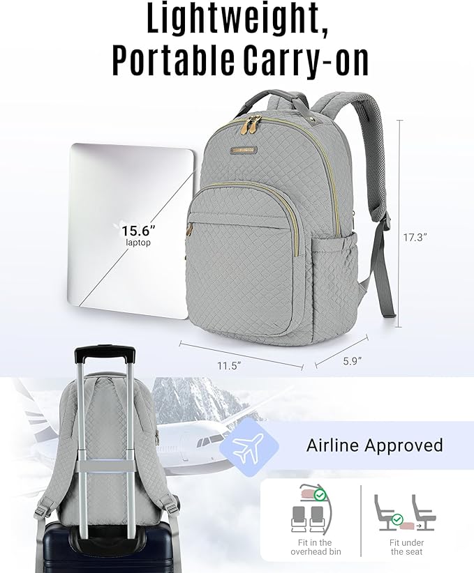 LIGHT FLIGHT Women Backpack for Work Laptop Backpack Women Travel Backpack Laptop Bag 15.6'' Laptop backpack