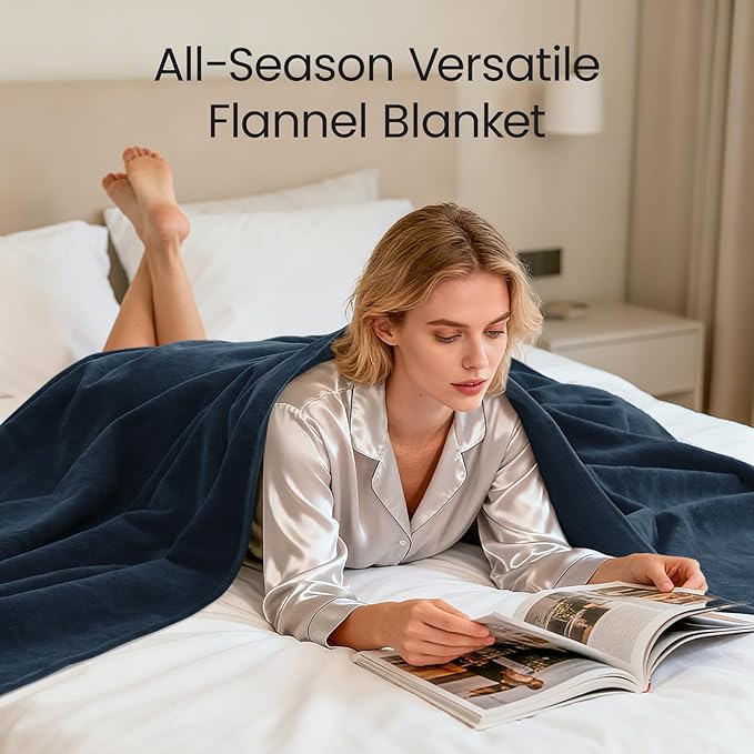 LOOBANI Waterproof Blanket for Bed Couch: Soft Coral Fleece Twin Bed Blankets Waterproof 60" x 80", Reversible Leakproof Throw Blanket, Stain-Resistant Furniture Protector, Pet-Friendly, Blue