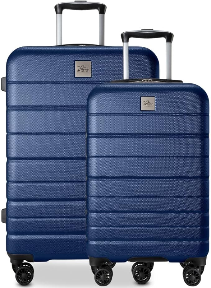 Skyway Epic 2.0 Hardside Lightweight and Durable ABS Shell Luggage, Spacious with 8-Wheel Spinners, Comfort Grip with Telescoping Handle, Men and Women, Royal Blue, 2-Piece Set (20,24)