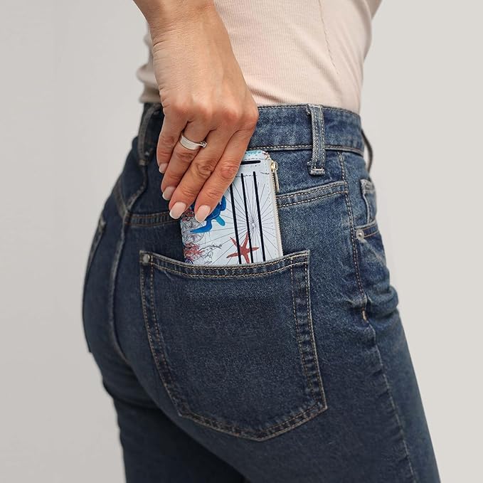 Sodsay Card Case Slim Front Pocket Wallet for Women Credit Card Holder with Keychain | Slim, Front Pocket, Credit Card Holder, with Keychain