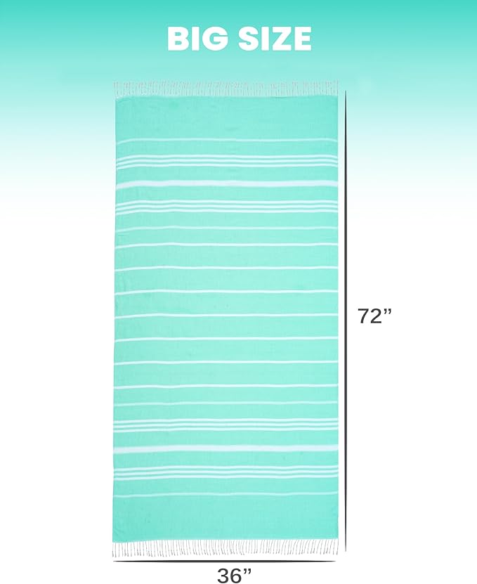 2 Packs Cotton Turkish Beach Towels Quick Dry Sand Free Oversized Bath Swim Pool Towel Extra Large Xl Big Blanket Adult Travel Essentials Cruise Accessories Must Haves Clearance Vacation Stuff