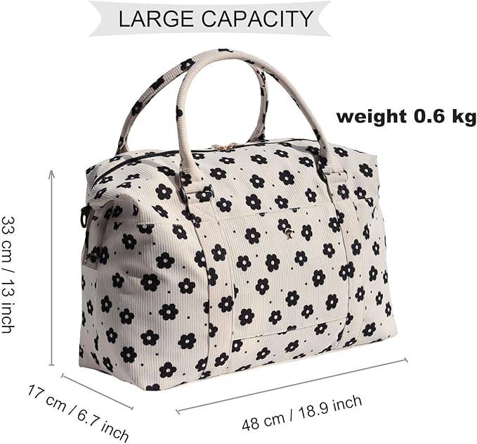 ESVAN Travel Tote Duffel Gym Bag,Weekender Overnight Carry-on Tote Crossbody Bag with Wet Pocket and Trolley Sleeve Upgraded