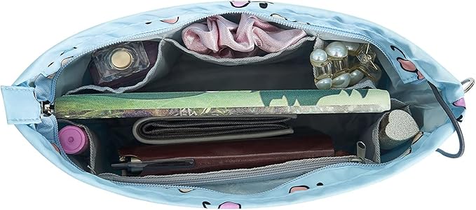 Vercord Premium Nylon Purse Organizer Tote Handbag Insert Organizers Bag in Bag Zipper 13 Pockets 5 Sizes
