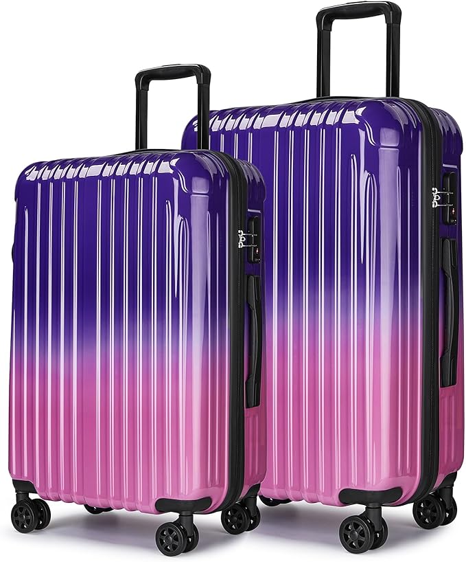 Carry on Luggage 2 Piece（20in/24inch - Airline Approved Suitcases with Spinner Wheels, Built-In TSA Lock，Hard Shell Expandable Suitcases