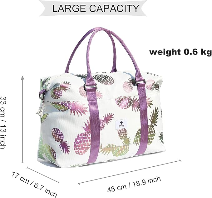 ESVAN Travel Tote Duffel Gym Bag,Weekender Overnight Carry-on Tote Crossbody Bag with Wet Pocket and Trolley Sleeve Upgraded