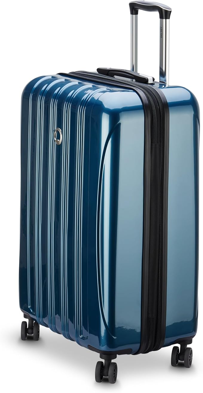 DELSEY PARIS Helium Aero Hardside Expandable Luggage with Spinner Wheels, Teal, Checked-Medium 24 Inch