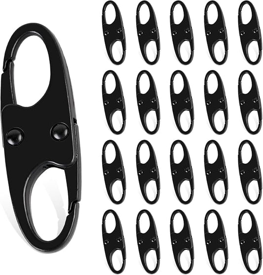 Phinus Lock Combo, Total 21PCS Clips Anti-Theft, S Shaped Zipper Locks, Locks Anti-Theft for Luggage, Clothing, Backpacks, Boots, Purses, Travel Outdoor Sports - Black