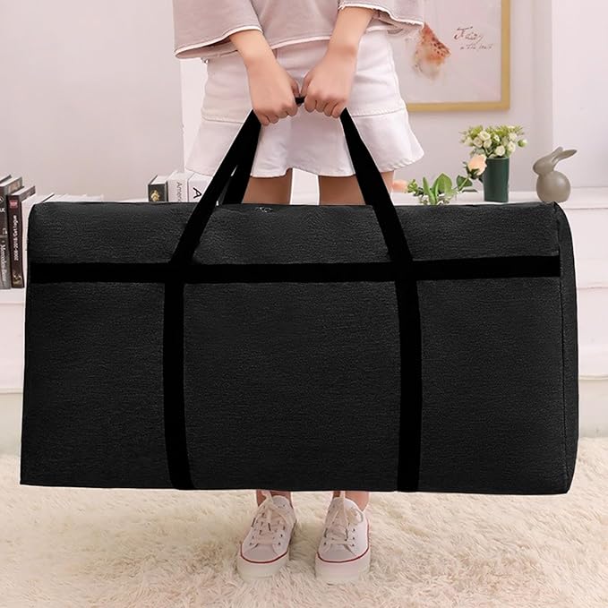 Extra Large Duffle Bag 90L/23.77Gal Moving Bag Tear Resistant Heavy Duty Storage Bags Lightweight Big Luggage Bag for Camping, Travel, Moving (Black)