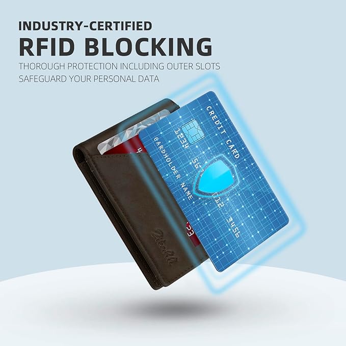Zitahli Bifold Wallets for Men - Slim RFID Leather Credit Card Holder for 6-11 Cards, Minimalist Thin Wallet with ID Window & Cash Slot,Front Pockt Carteras Para Hombres, Birthday Gifts for Men | Slim, RFID Blocking, Premium, Front Pocket, Gift Box, Le...