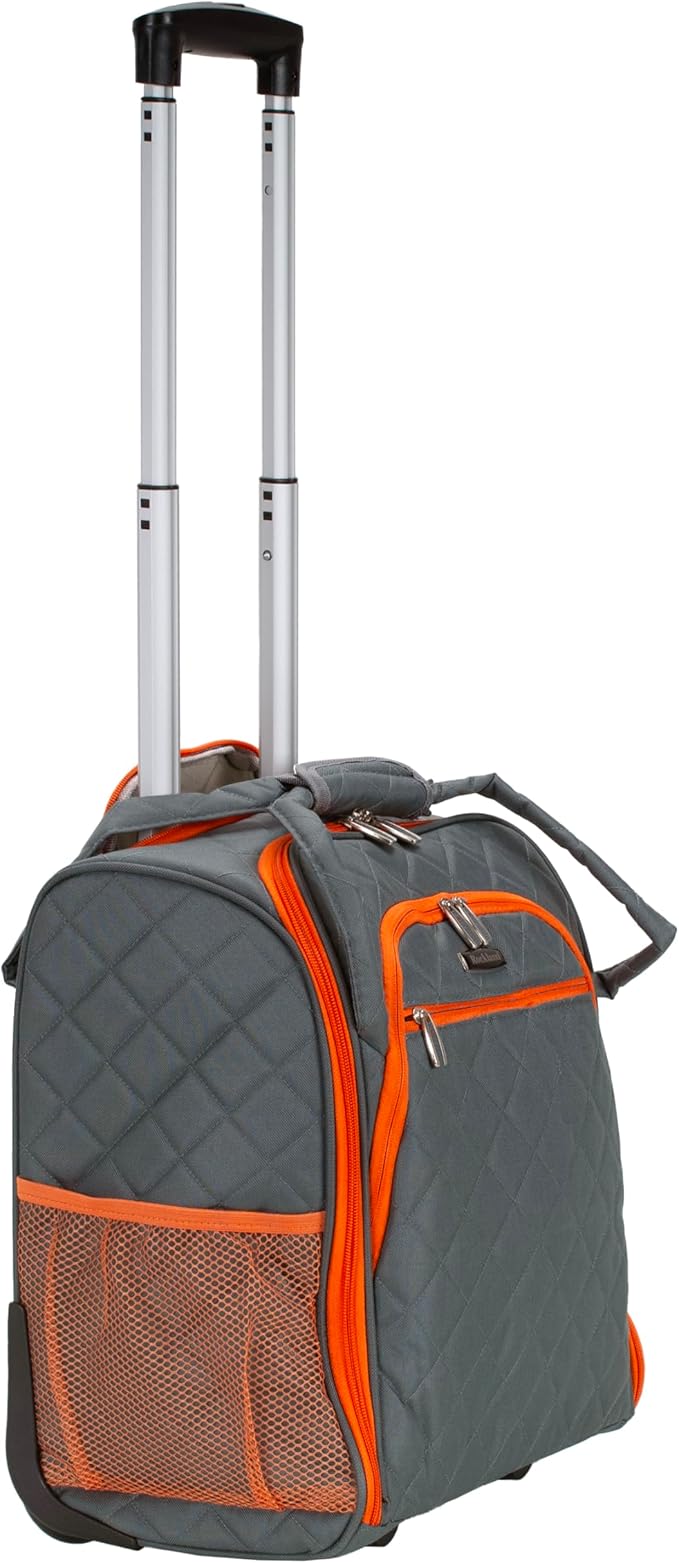 Rockland Melrose Upright Wheeled Underseater Carry-On Luggage, Charcoal
