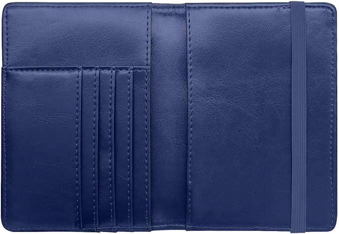 Passport Holder Cover,Traveling Passport Case Cute Navy Blue Passport Wallet for Women,Nebula