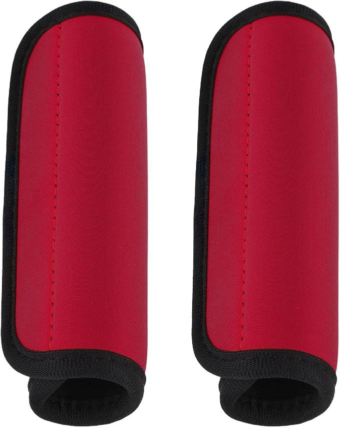 2 Pack Luggage Handle Wraps for Suitcase, Bright Color Comfort Soft Handle Covers Suitcase Luggage Handle Wrap Luggage Tag Wraps Travel Accessories (Red)