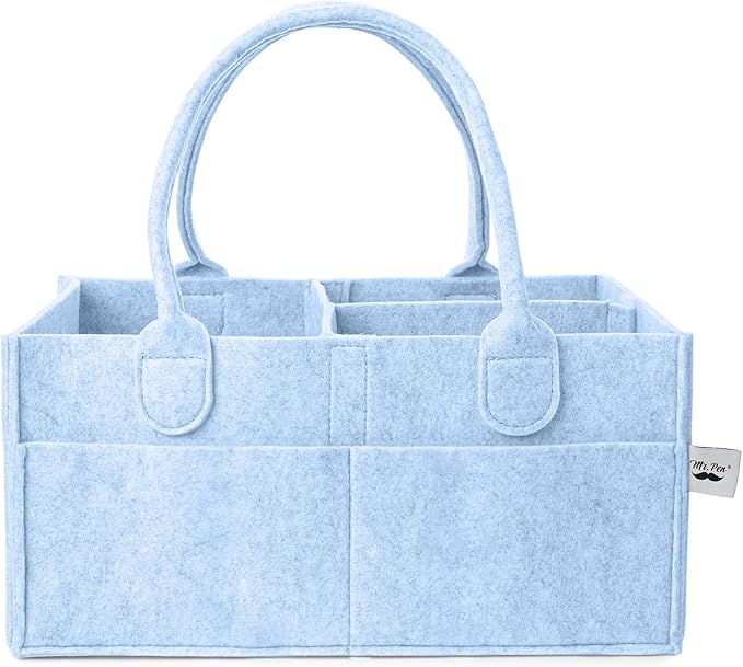 Mr. Pen- Baby Diaper Caddy Organizer, Sky Bliss, Baby Caddy Organizer with Handle, Compact Size, Collapsible & Portable